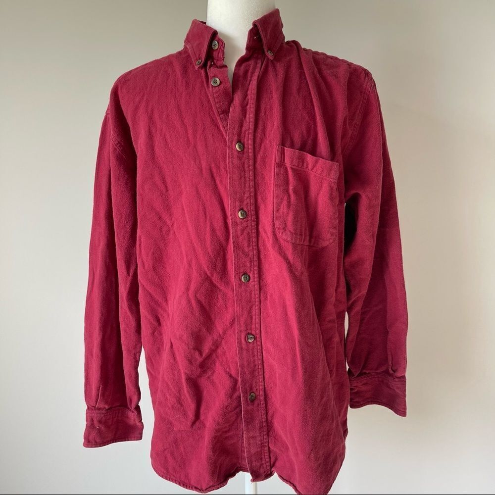 Consensus Men's Red Button Down Casual Top